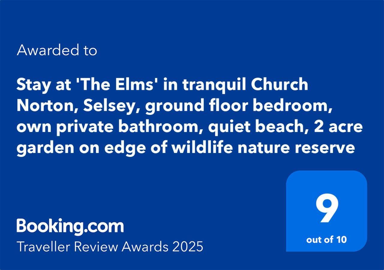 Stay At 'The Elms' In Tranquil Church Norton, Selsey - Ground Floor Bedroom, Own Private Bathroom, Quiet Beach, 2 Acre Garden By The Sea, On Edge Of Wildlife Nature Reserve المظهر الخارجي الصورة